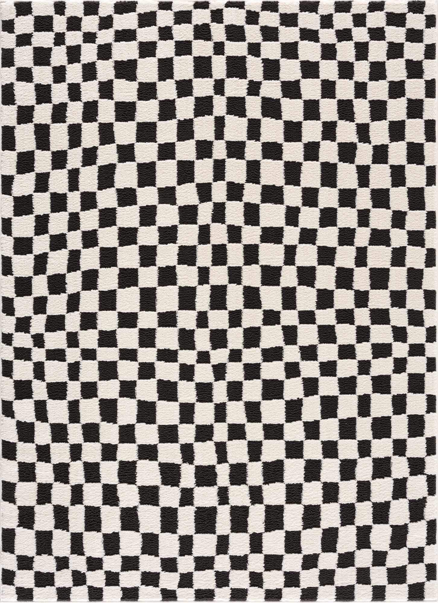 Lajos Black & White Checkered Area Rug - Quahog Bay Bedding