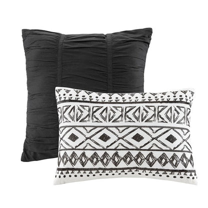 Urban Habitat Oversized Medallion Cotton Comforter Set - Black and White Comforter Set - Quahog Bay Bedding