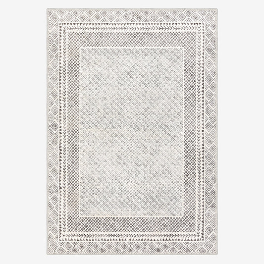 Lassen Area Rug - Modern, Stain Resistant, Chenille Cotton Rugs, Non-Slip Base - Quahog Bay Bedding