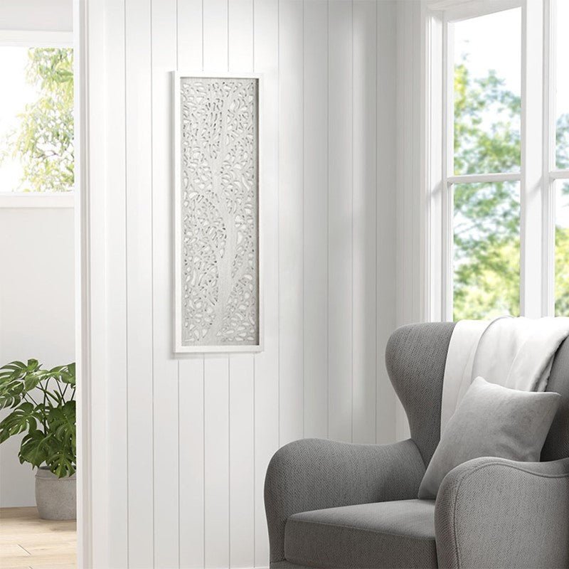 Laurel Branches Laser Cut Tree Framed Panel Wall Decor - Grey - Quahog Bay Bedding