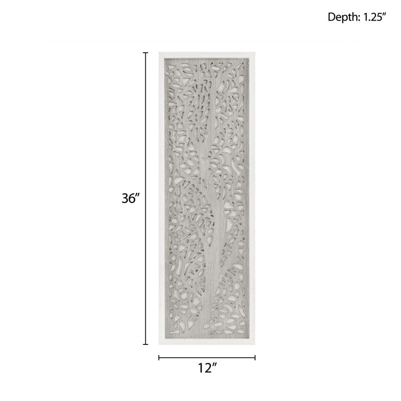 Laurel Branches Laser Cut Tree Framed Panel Wall Decor - Grey - Quahog Bay Bedding