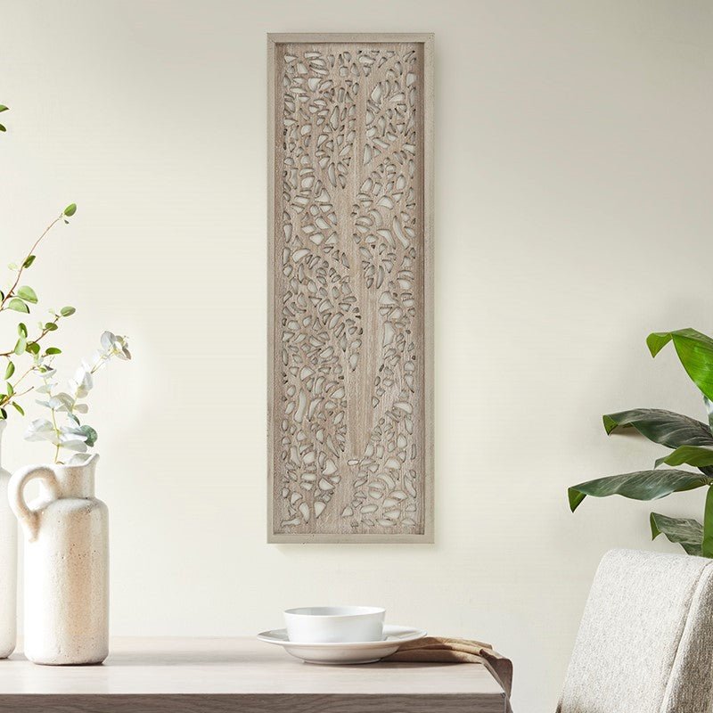 Laurel Branches Laser Cut Tree Framed Panel Wall Decor - Natural - Quahog Bay Bedding