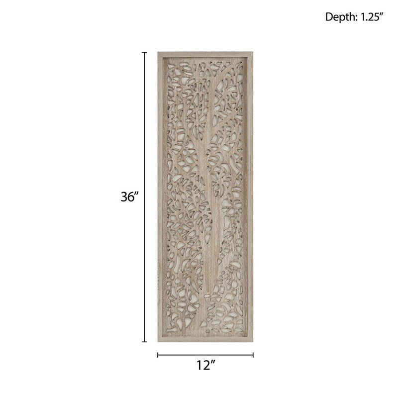 Laurel Branches Laser Cut Tree Framed Panel Wall Decor - Natural - Quahog Bay Bedding