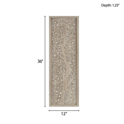 Laurel Branches Laser Cut Tree Framed Panel Wall Decor - Natural - Quahog Bay Bedding