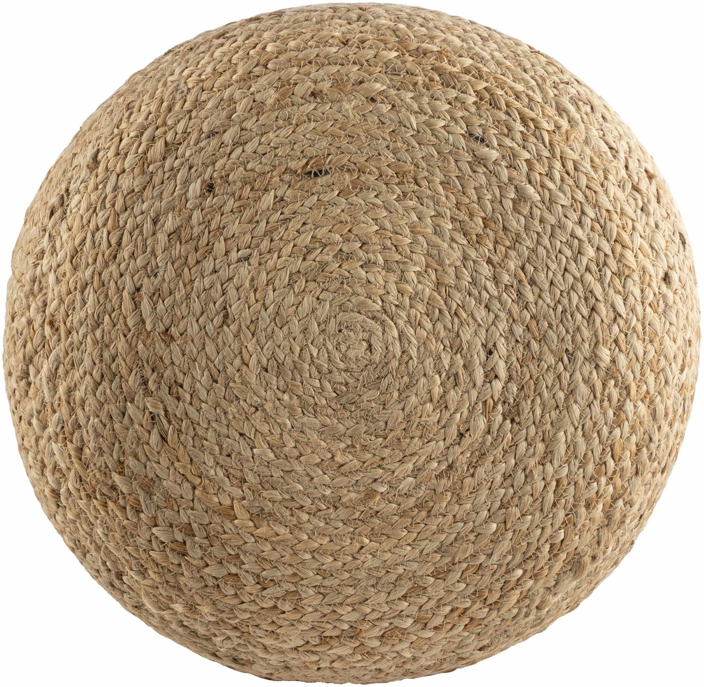 Lavertezzo Brick Red Knitted Beige Cotton Pouf - Quahog Bay Bedding