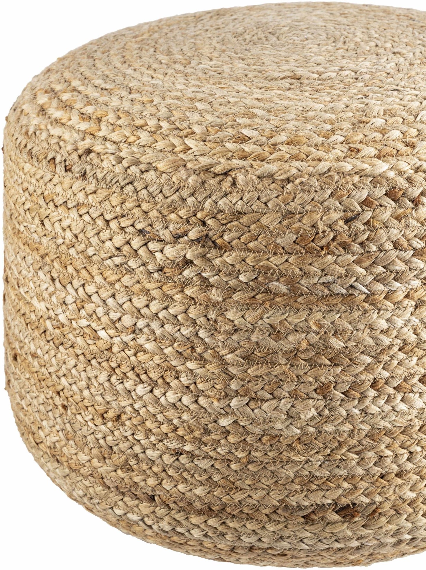 Lavertezzo Brick Red Knitted Beige Cotton Pouf - Quahog Bay Bedding