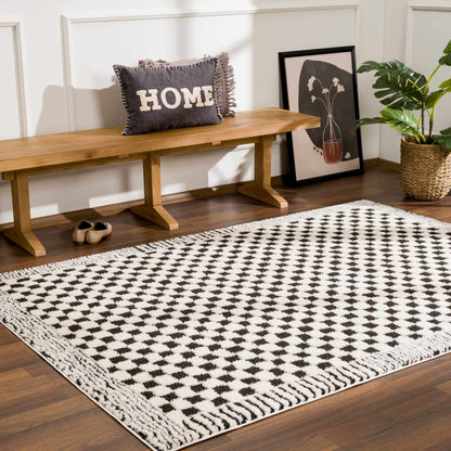 Leryn Black & White Checkered Area Rug - Quahog Bay Bedding