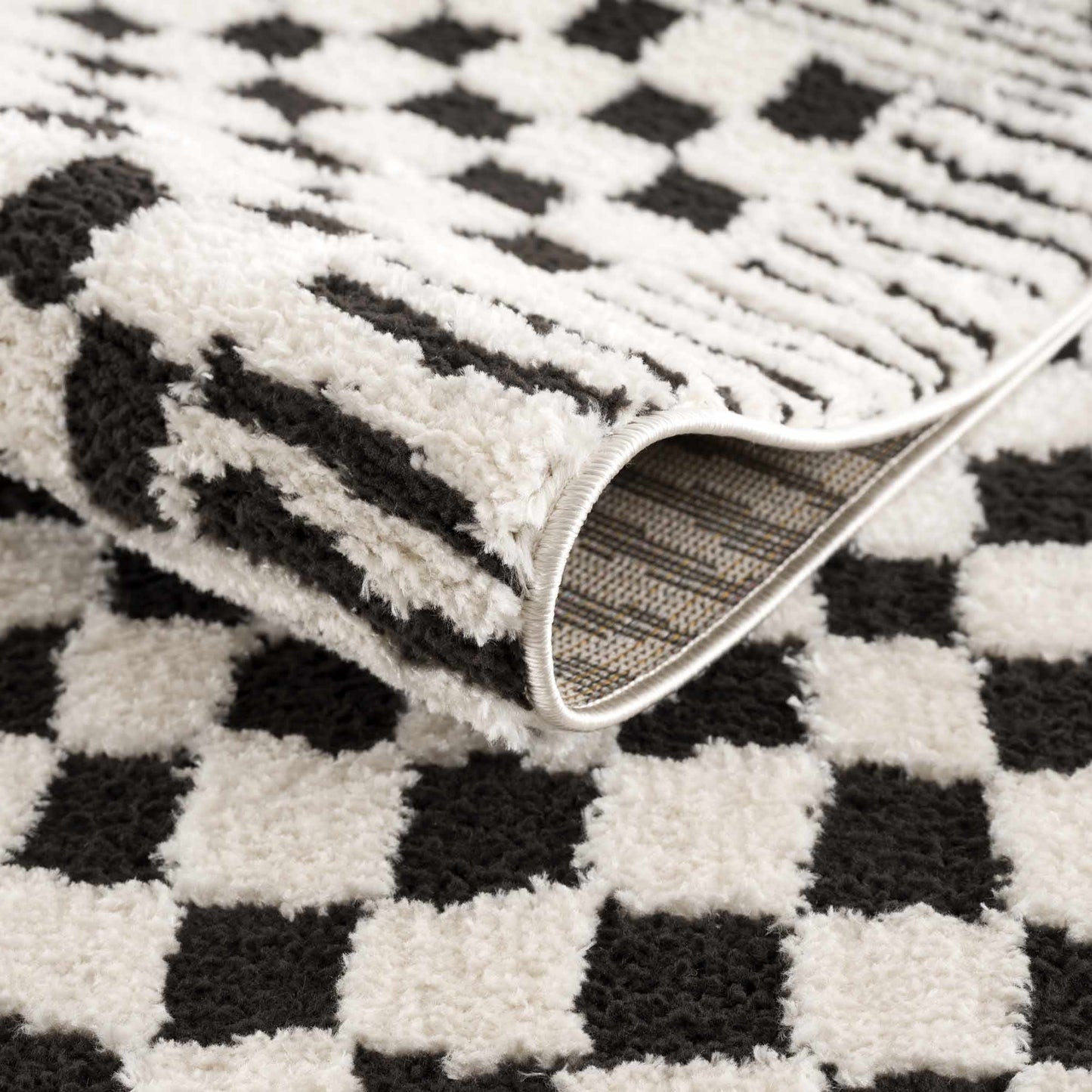Leryn Black & White Checkered Area Rug - Quahog Bay Bedding