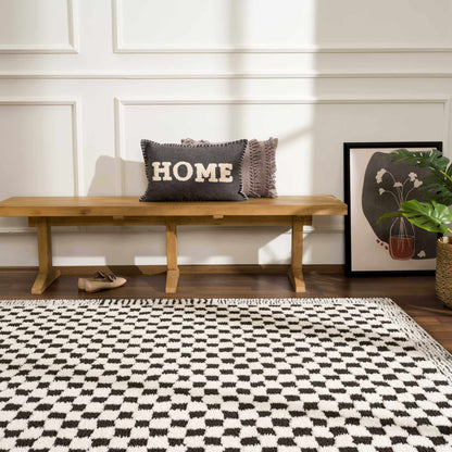 Leryn Black & White Checkered Area Rug - Quahog Bay Bedding