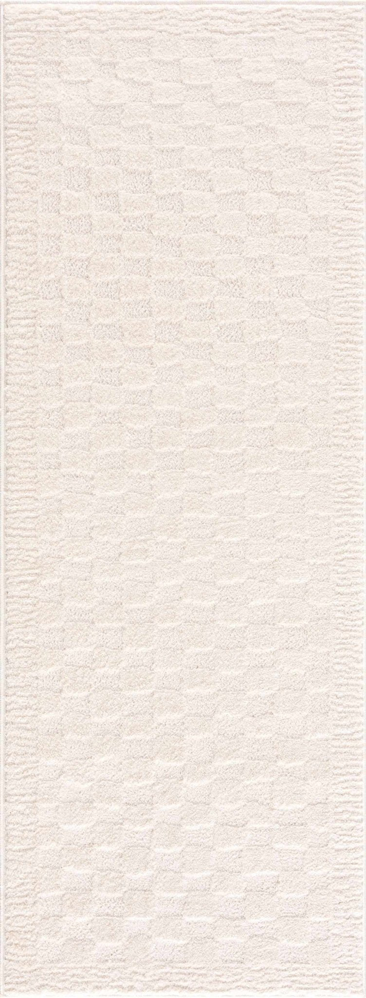Leryn Ivory Checkered Area Rug - Quahog Bay Bedding