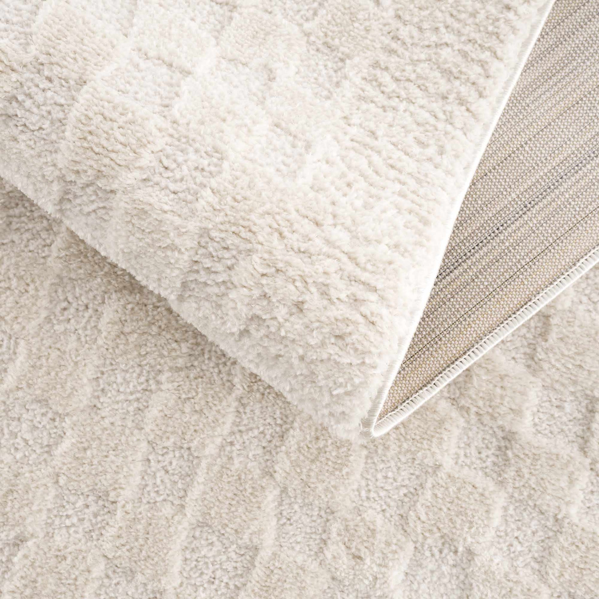 Leryn Ivory Checkered Area Rug - Quahog Bay Bedding