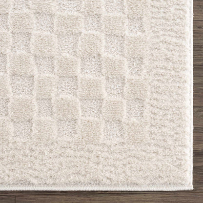 Leryn Ivory Checkered Area Rug - Quahog Bay Bedding
