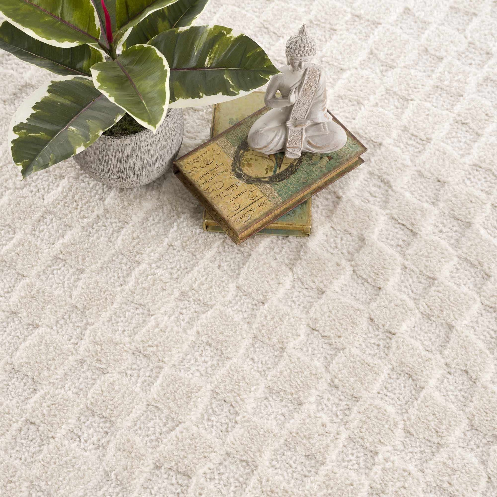 Leryn Ivory Checkered Area Rug - Quahog Bay Bedding