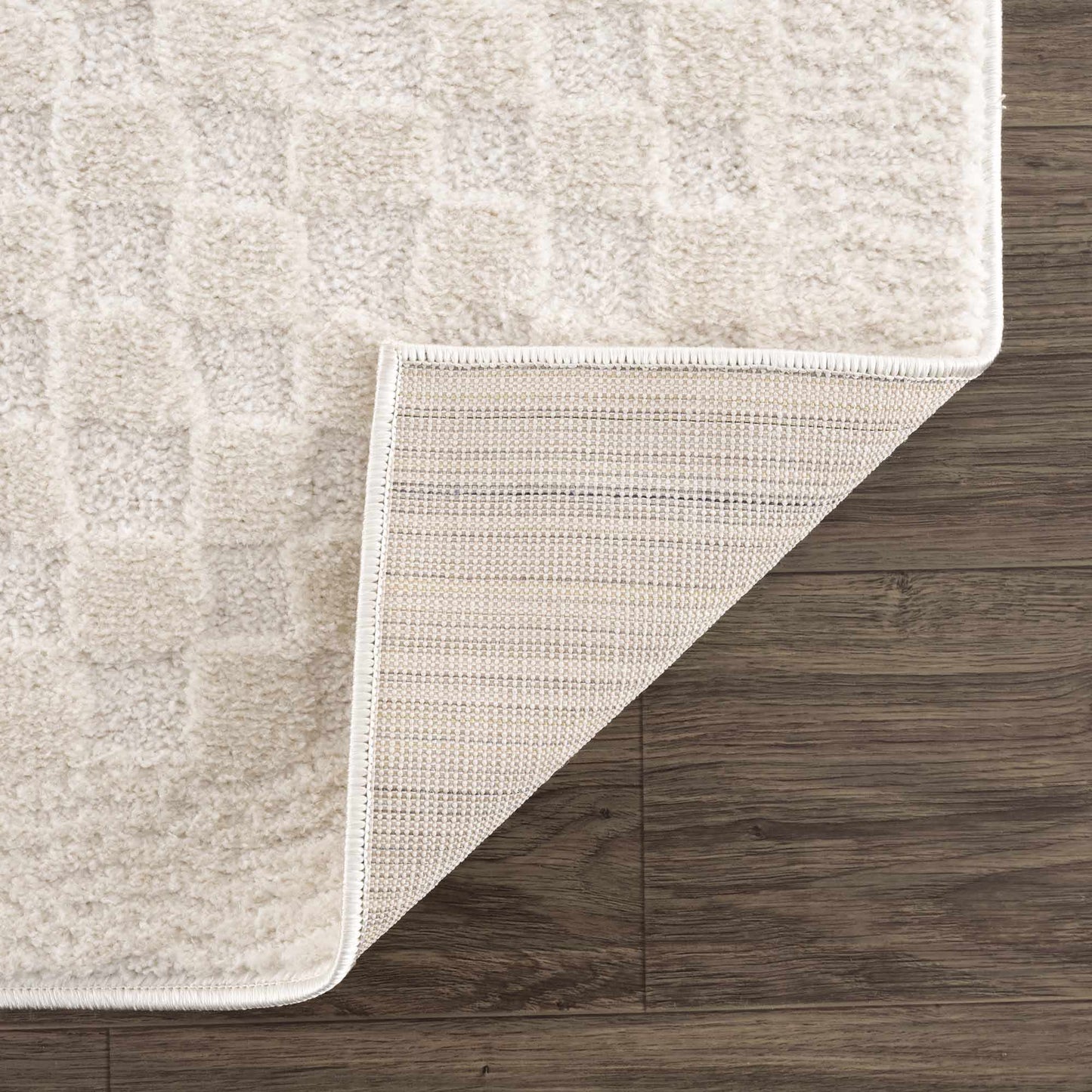 Leryn Ivory Checkered Area Rug - Quahog Bay Bedding