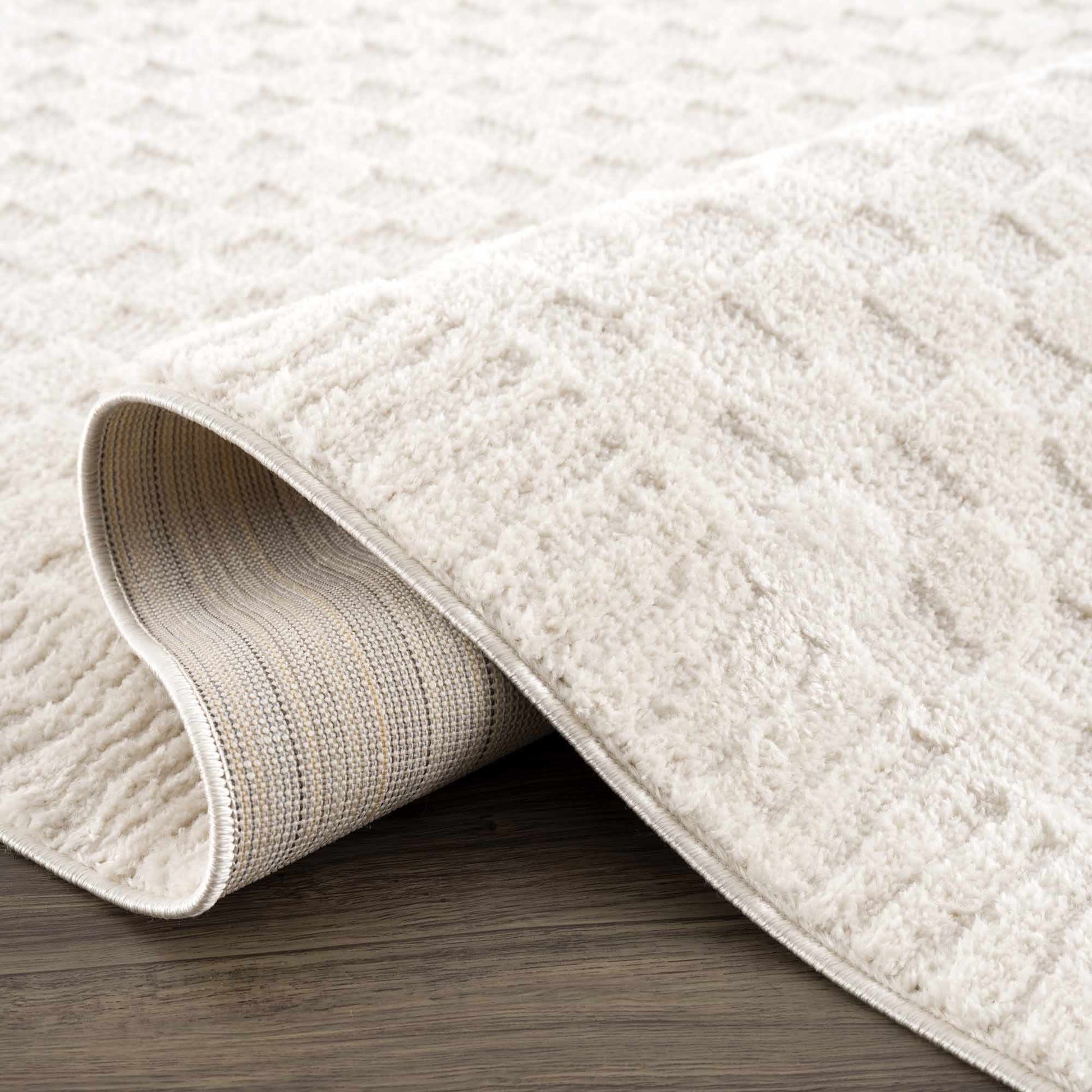 Leryn Ivory Checkered Area Rug - Quahog Bay Bedding