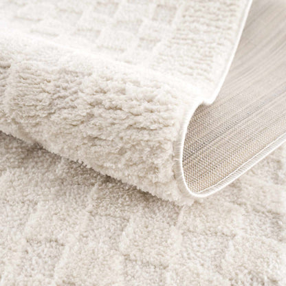 Leryn Ivory Checkered Area Rug - Quahog Bay Bedding