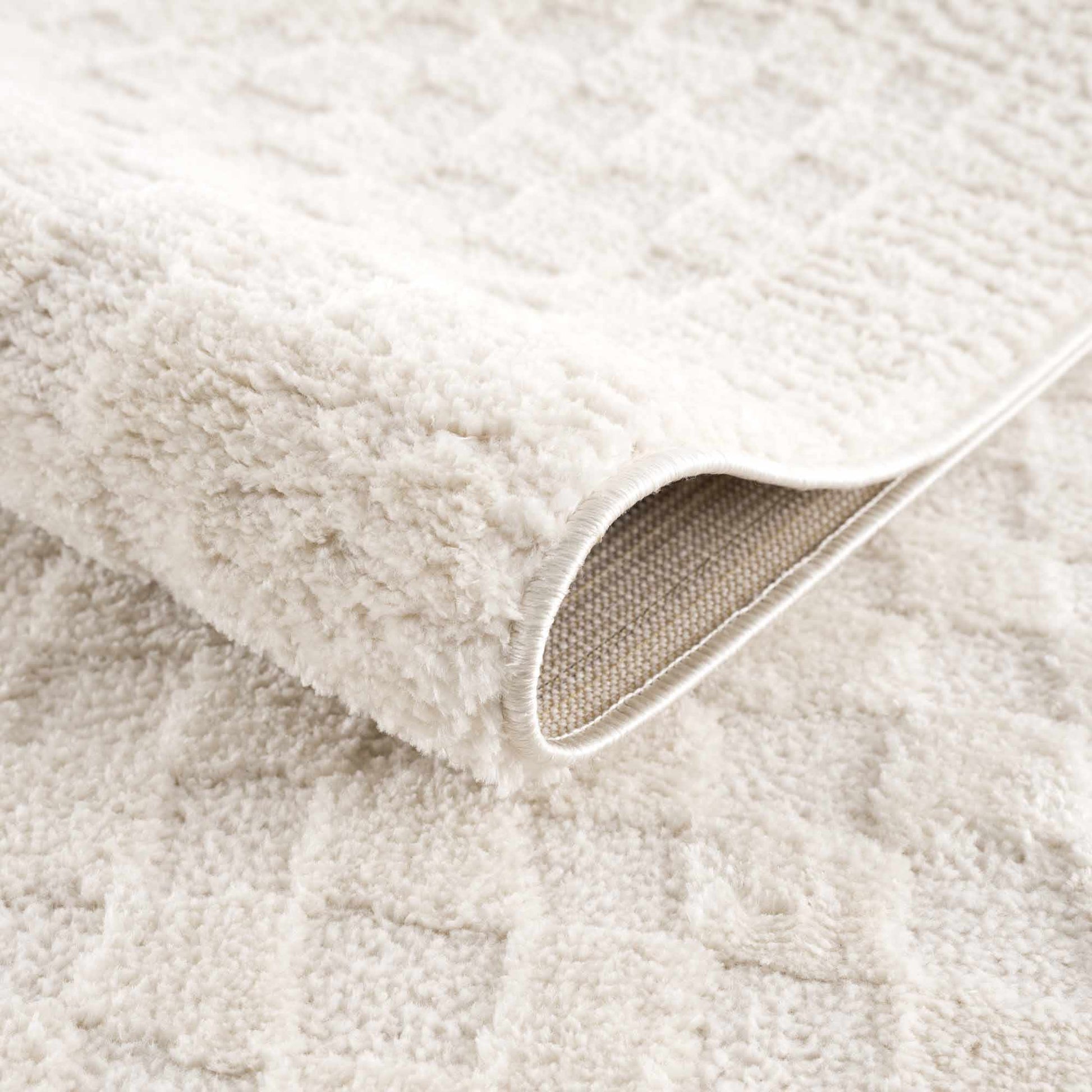 Leryn Ivory Checkered Area Rug - Quahog Bay Bedding