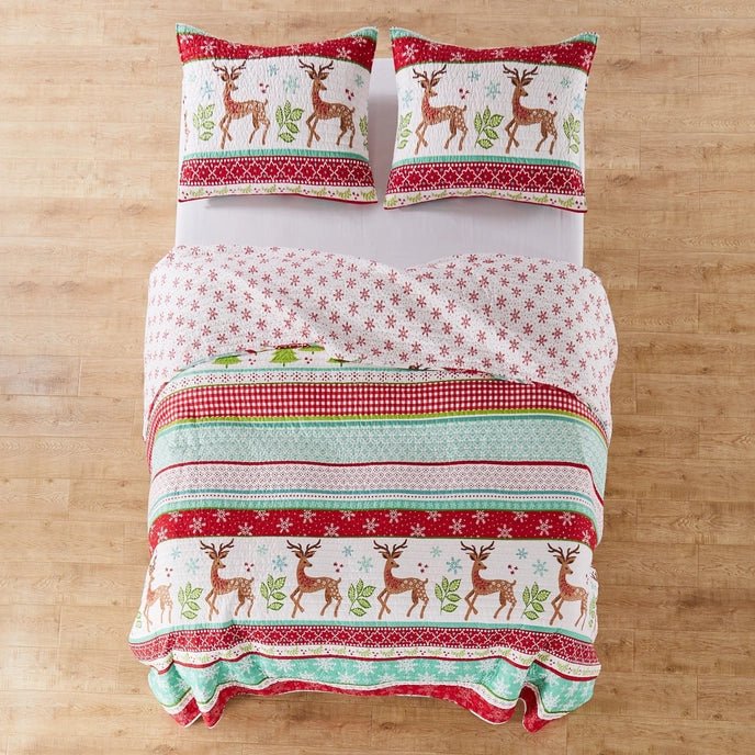 Let It Snow Quilt Set - Christmas Themed Bedding - Quahog Bay Bedding