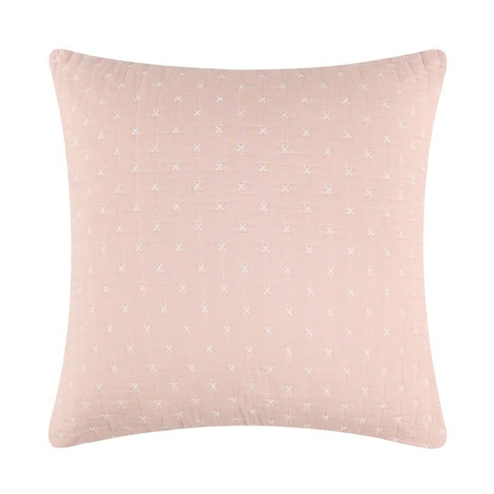 LevTex Cross Stitch Square Pillow - All Colors - Quahog Bay Bedding