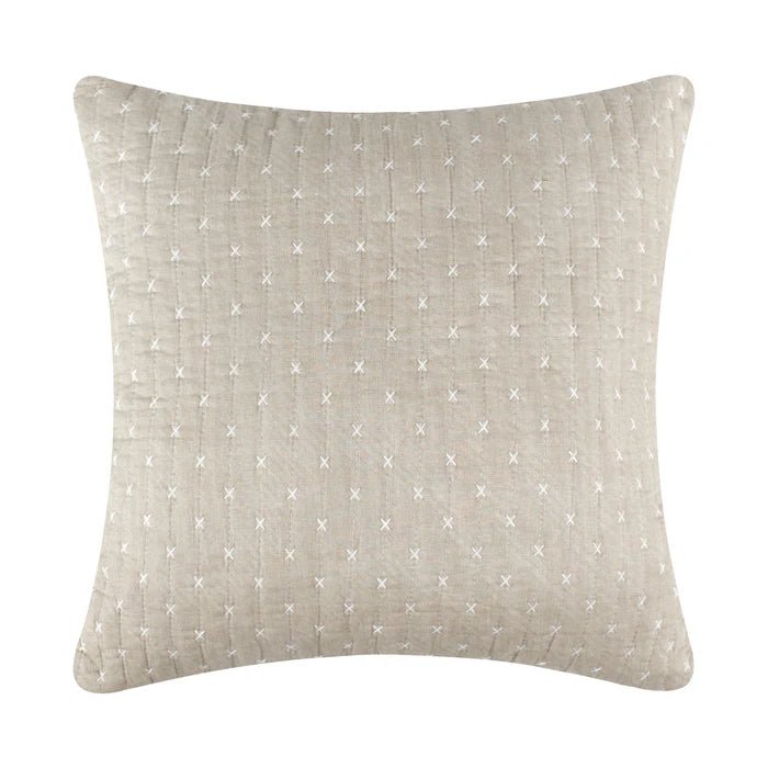 LevTex Cross Stitch Square Pillow - All Colors - Quahog Bay Bedding
