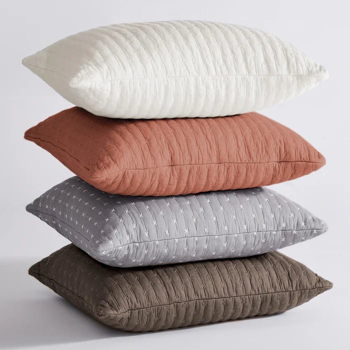 LevTex Cross Stitch Square Pillow - All Colors - Quahog Bay Bedding