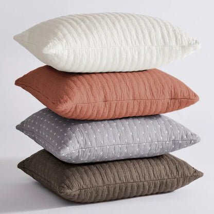 LevTex Cross Stitch Square Pillow - All Colors - Quahog Bay Bedding