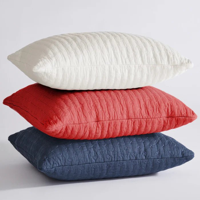 LevTex Cross Stitch Square Pillow - All Colors - Quahog Bay Bedding