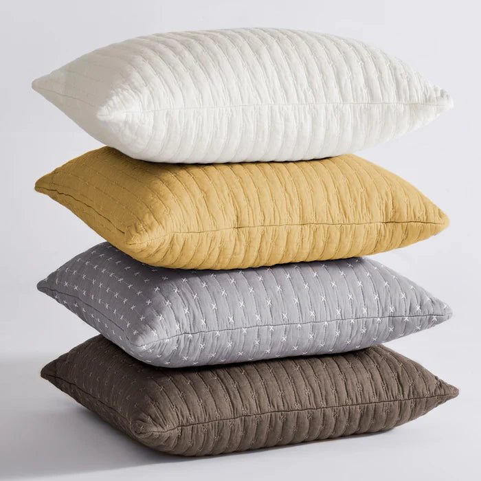 LevTex Cross Stitch Square Pillow - All Colors - Quahog Bay Bedding