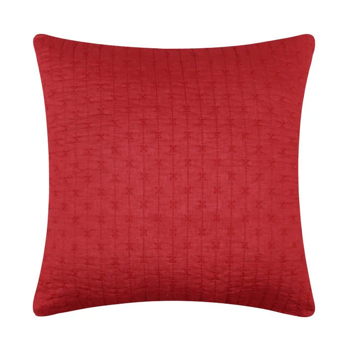 LevTex Cross Stitch Square Pillow - All Colors - Quahog Bay Bedding