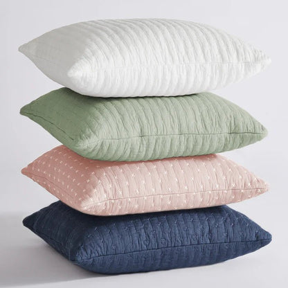 LevTex Cross Stitch Square Pillow - All Colors - Quahog Bay Bedding