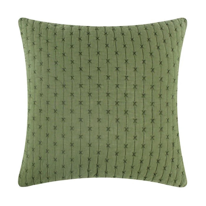 LevTex Cross Stitch Square Pillow - All Colors - Quahog Bay Bedding
