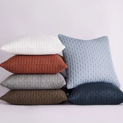 LevTex Cross Stitch Square Pillow - All Colors - Quahog Bay Bedding