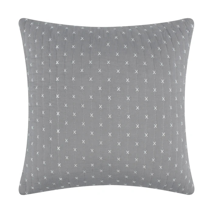 LevTex Cross Stitch Square Pillow - All Colors - Quahog Bay Bedding