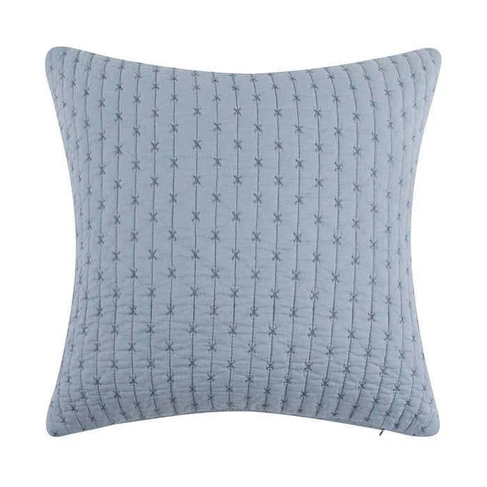 LevTex Cross Stitch Square Pillow - All Colors - Quahog Bay Bedding