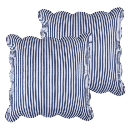 Levtex Martha Stripe Blue Euro Sham Set of 2 - Navy - Quahog Bay Bedding