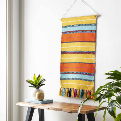 Ligaya Colorful Striped Bohemian Wall Hanging