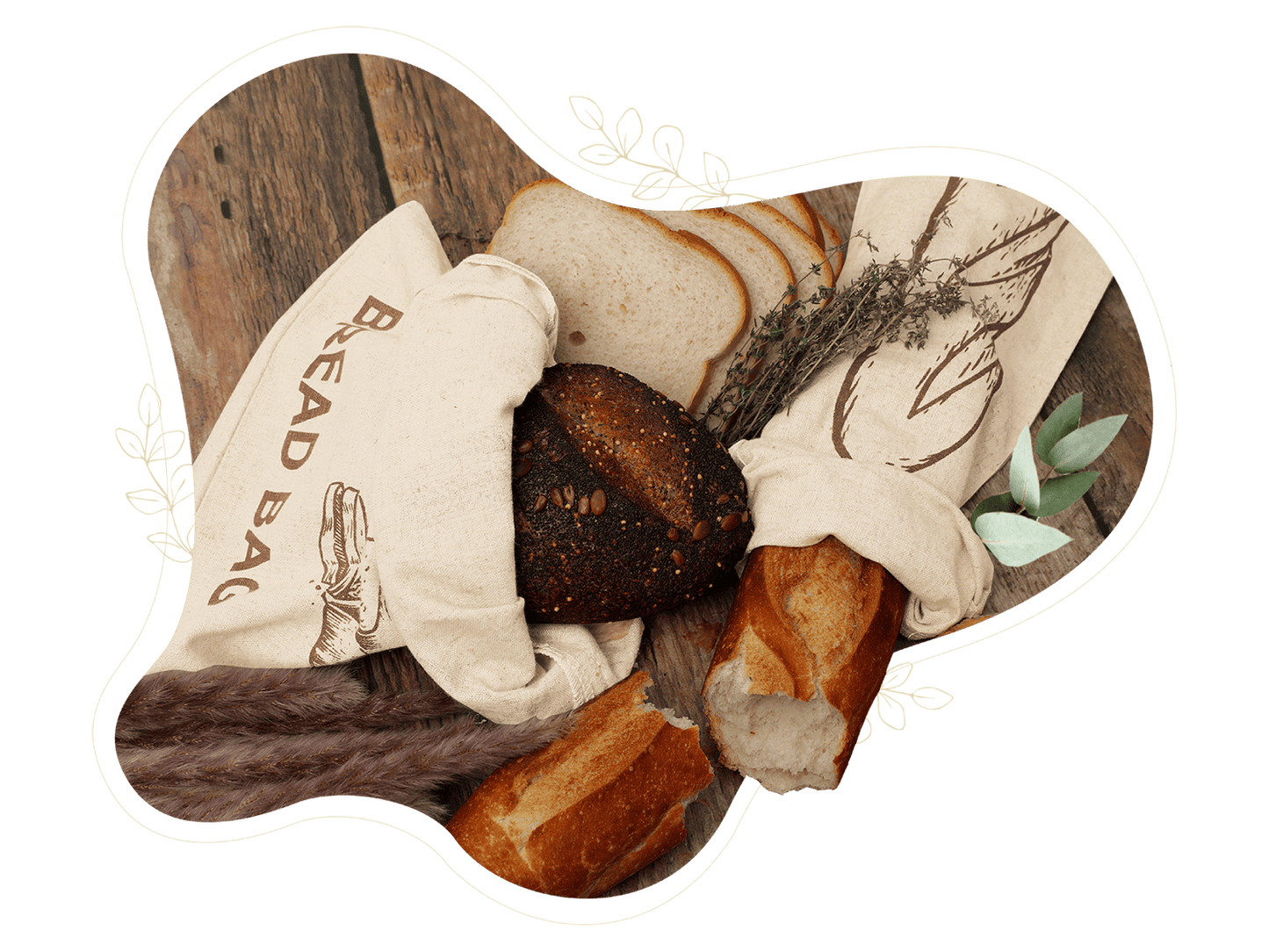 Linen Bread Bags - Quahog Bay Bedding