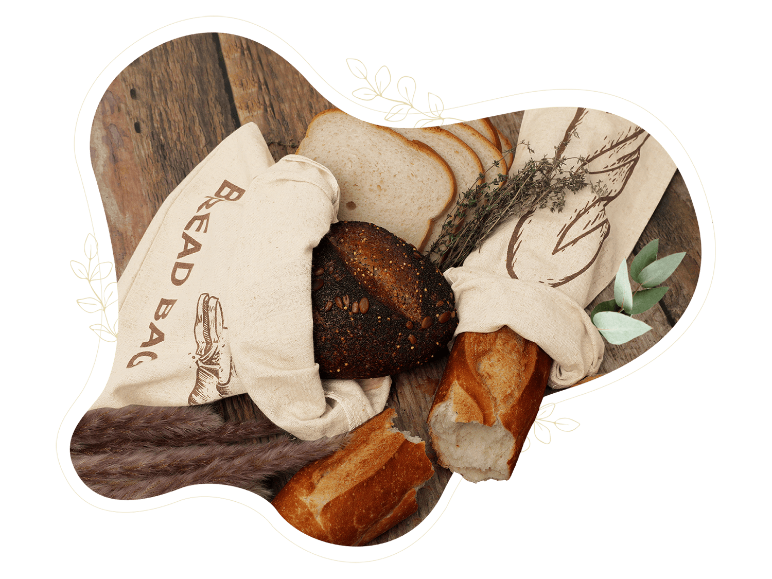 Linen Bread Bags - Quahog Bay Bedding