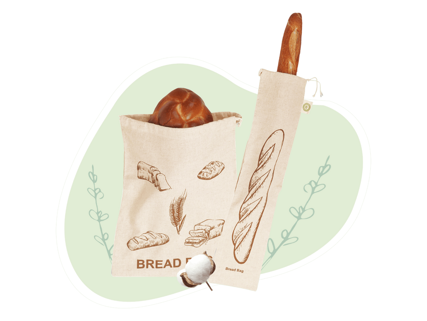 Linen Bread Bags - Quahog Bay Bedding
