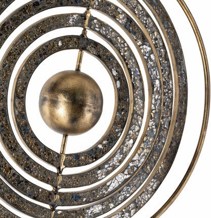 Linntown Antique Gold Circular Metal Sculpture