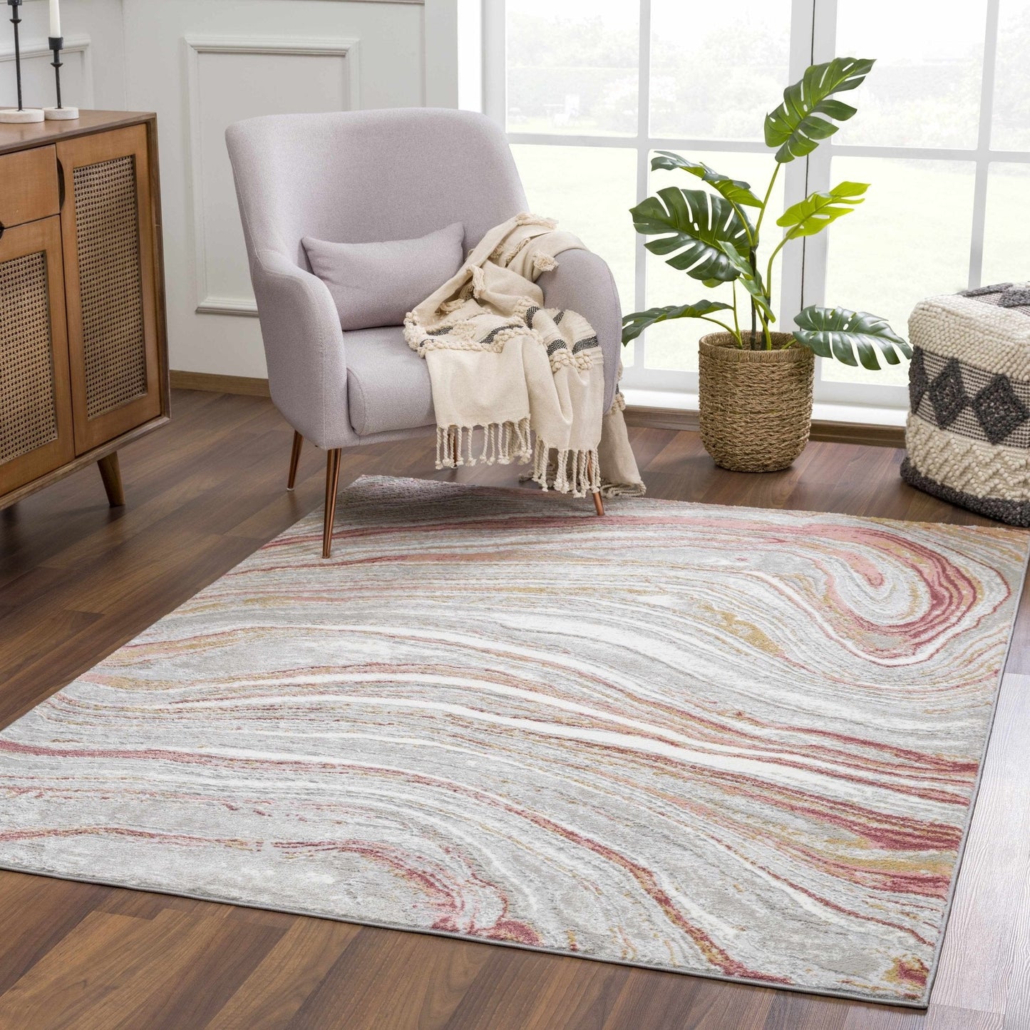 Live Marble Pink Area Rug - Quahog Bay Bedding