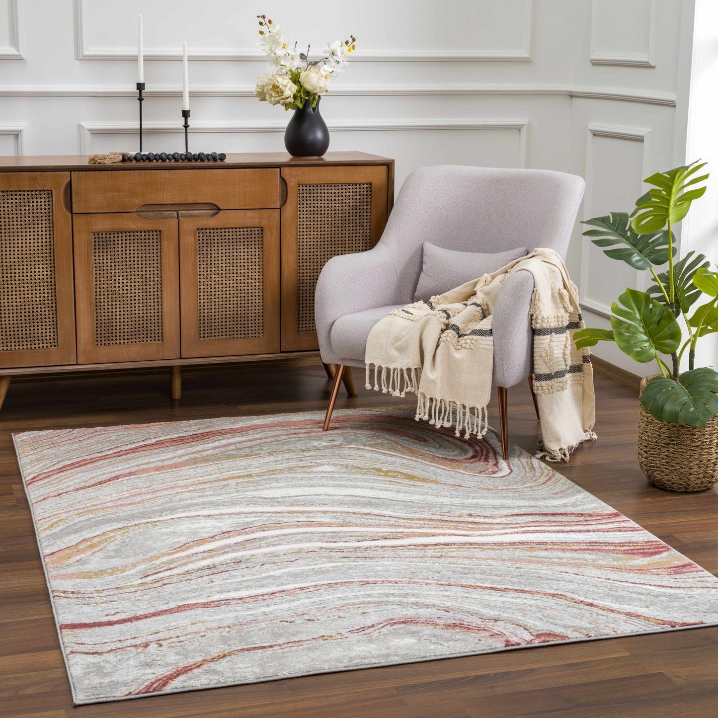 Live Marble Pink Area Rug - Quahog Bay Bedding