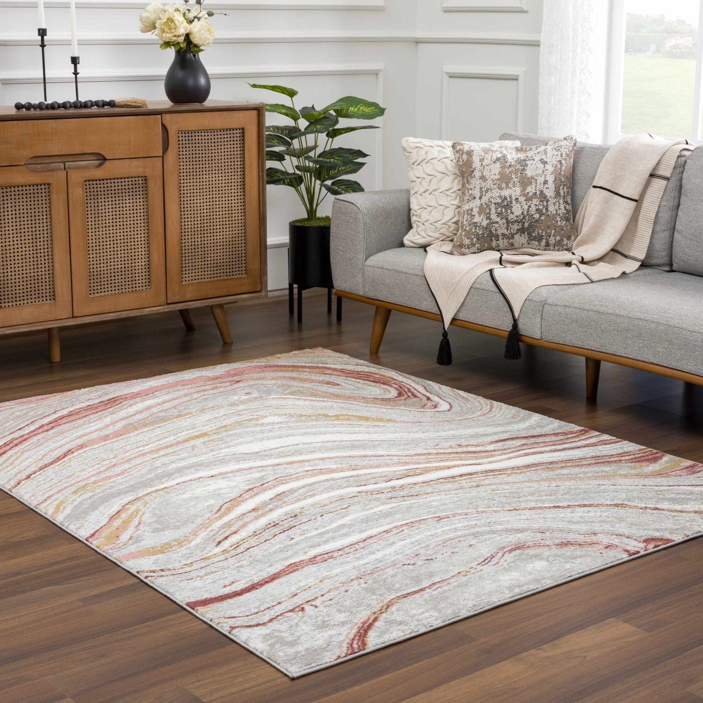 Live Marble Pink Area Rug - Quahog Bay Bedding