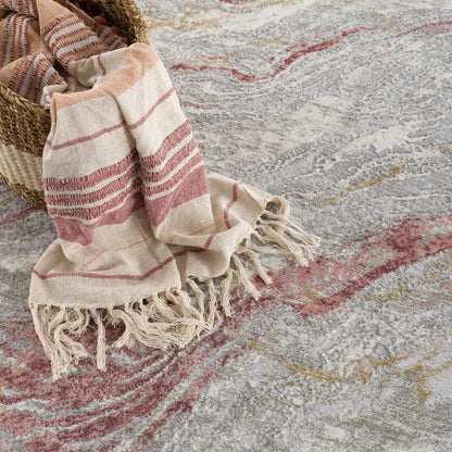 Lively Marble Pink Area Rug - Quahog Bay Bedding