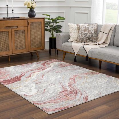 Lively Marble Pink Area Rug - Quahog Bay Bedding