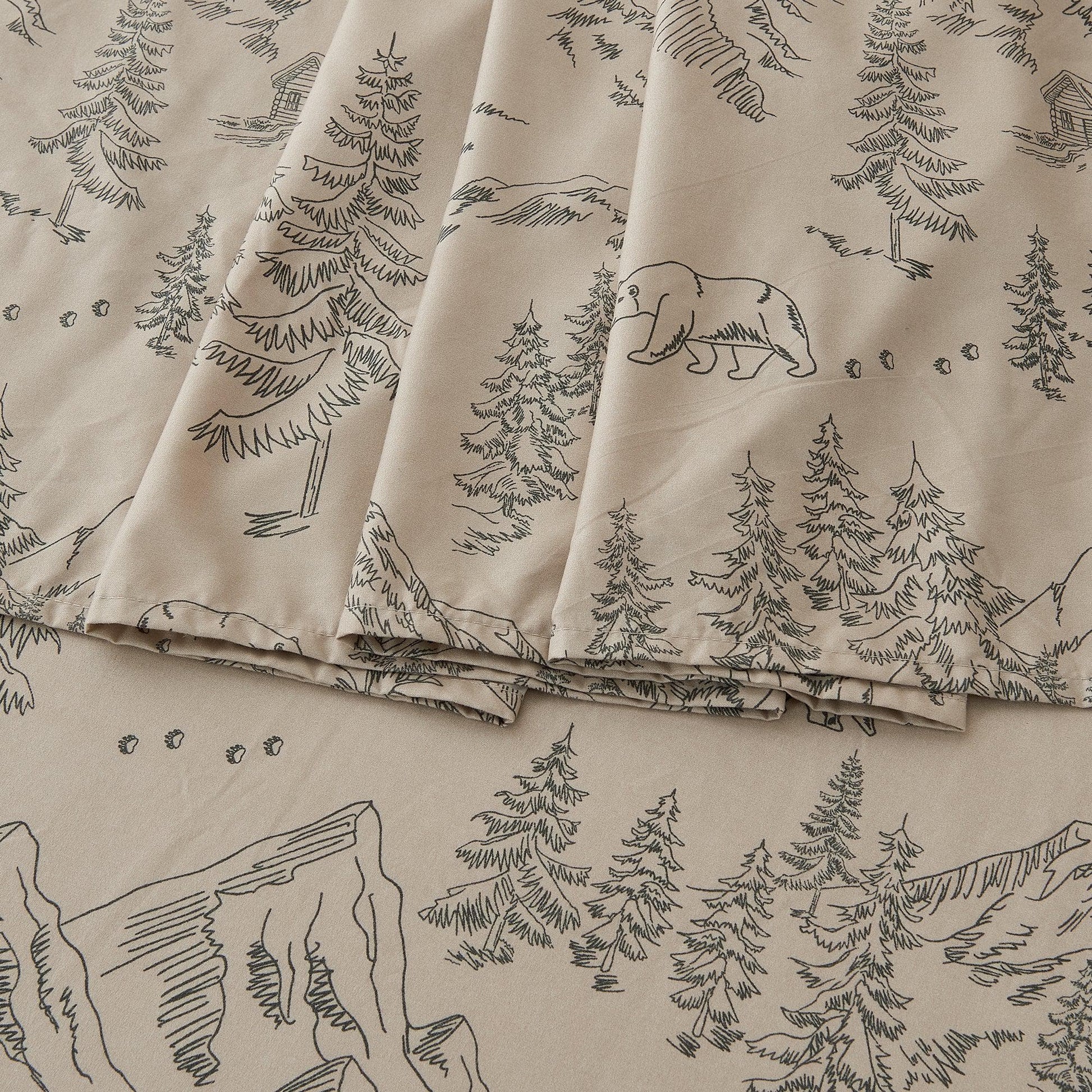 Lodge Microfiber Sheet - Mountain Ridge - Outdoor & Christmas Themed Bedding - Quahog Bay Bedding