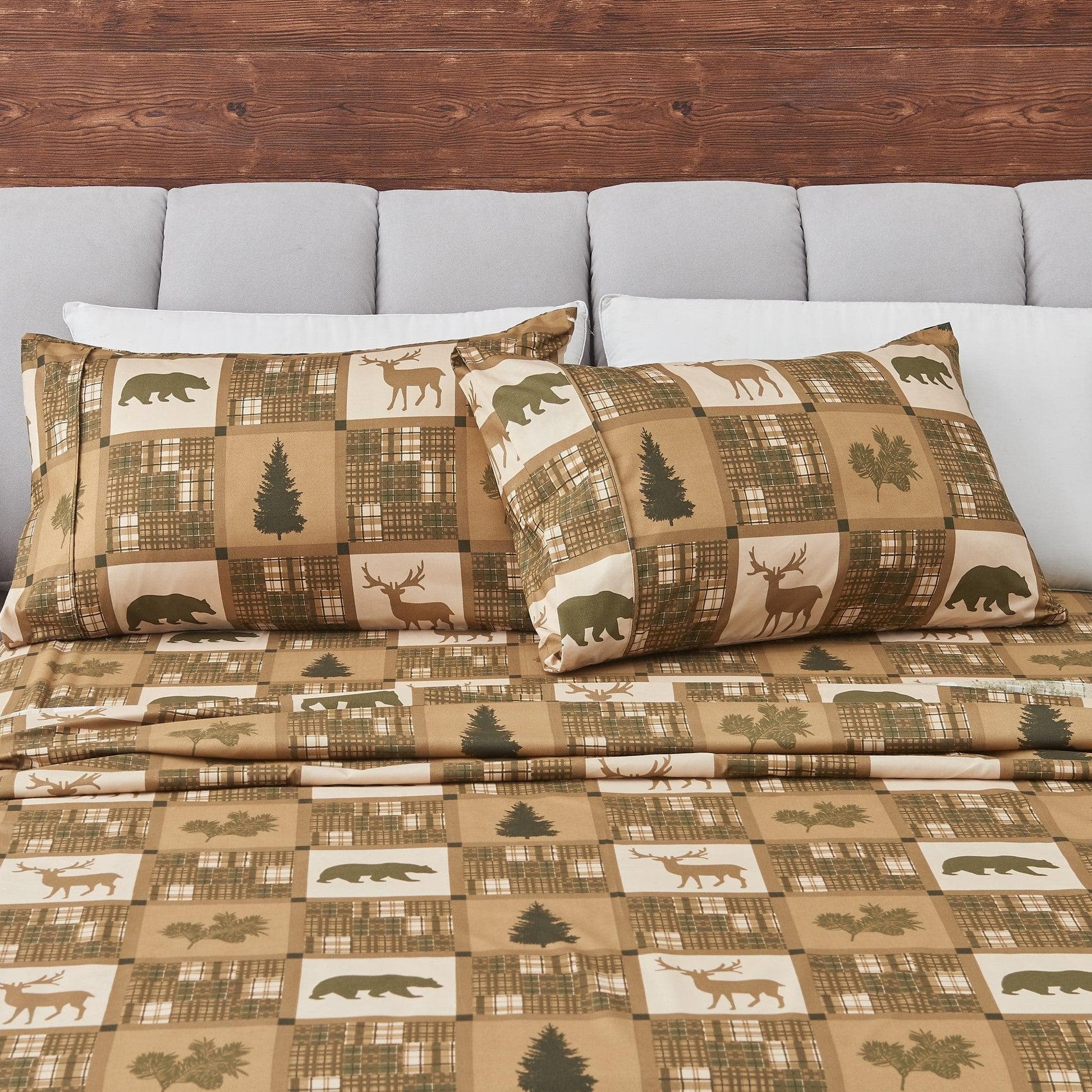 Lodge Microfiber Sheet - Mountain Ridge - Outdoor & Christmas Themed Bedding - Quahog Bay Bedding