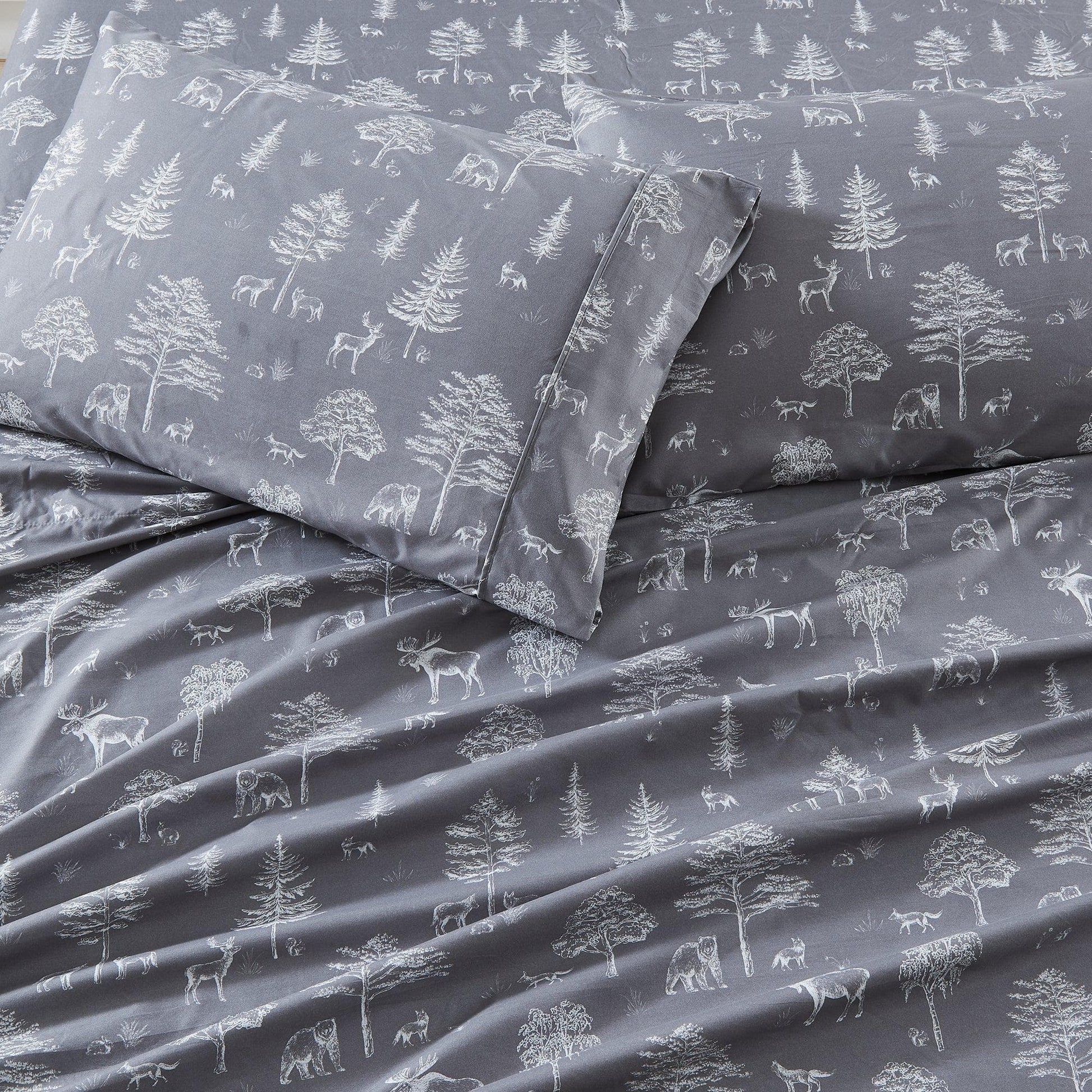 Lodge Microfiber Sheet - Mountain Ridge - Outdoor & Christmas Themed Bedding - Quahog Bay Bedding