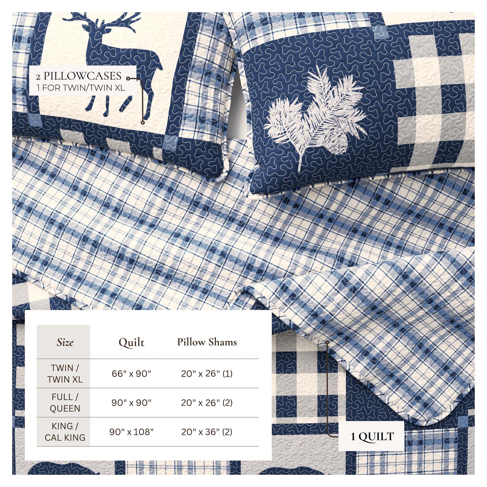 Lodge Quilt - Deer, Bear and Tree Themed Quilts - Quahog Bay Bedding