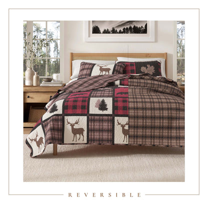 Lodge Quilt - Deer, Bear and Tree Themed Quilts - Quahog Bay Bedding